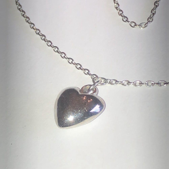 Silver Tone 3D Heart Pendant Boho Necklace - Picture 4 of 6